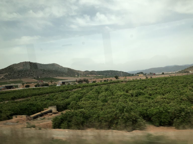 バルセロナ-バレンシア間の風景