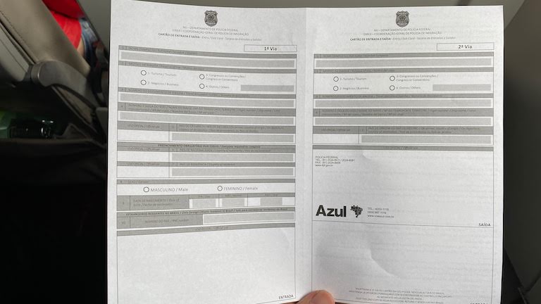 ブラジル入国カード