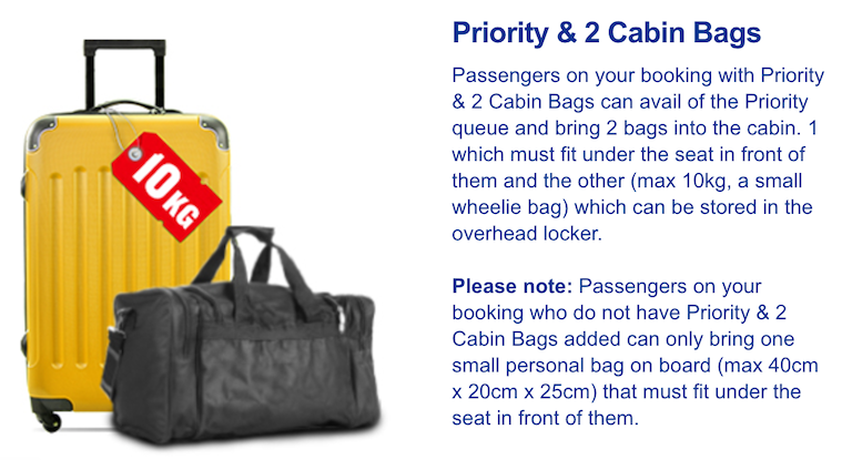 ライアンエアー機内持ち込み手荷物