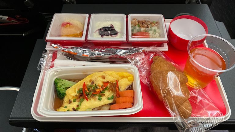 JAL国際線プレミアムエコノミー　機内食