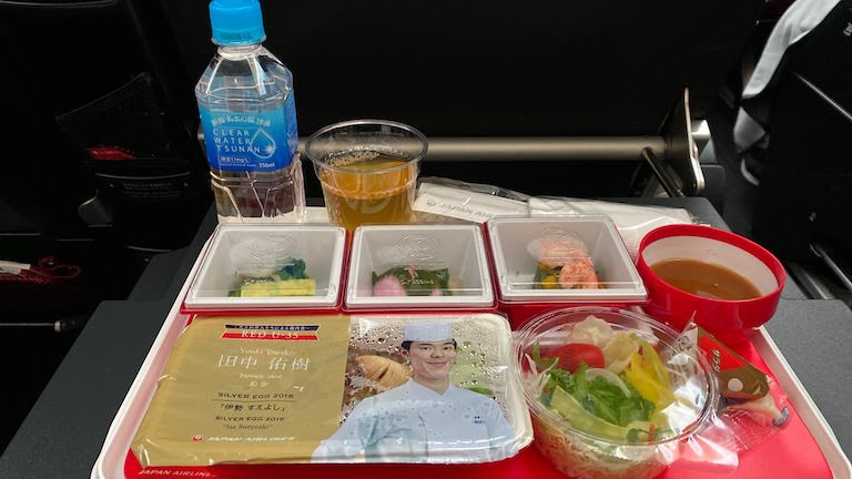 JAL国際線プレミアムエコノミー 機内食