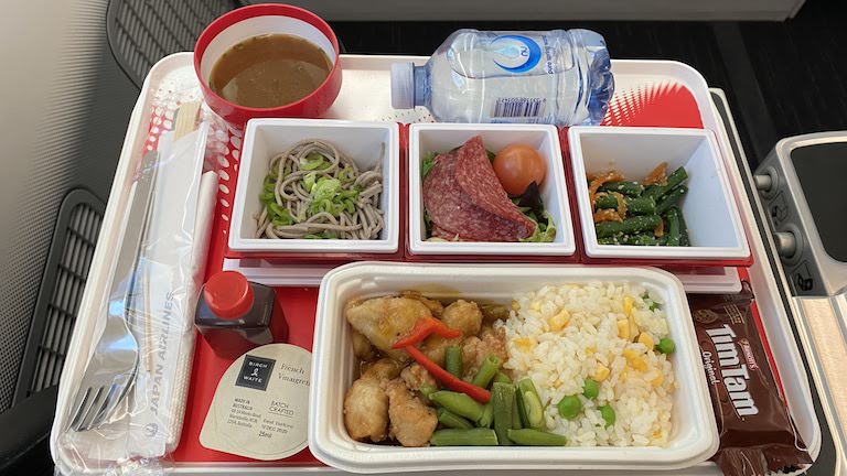 JAL国際線プレミアムエコノミー 機内食