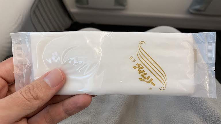 JAL国際線プレミアムエコノミー おしぼり